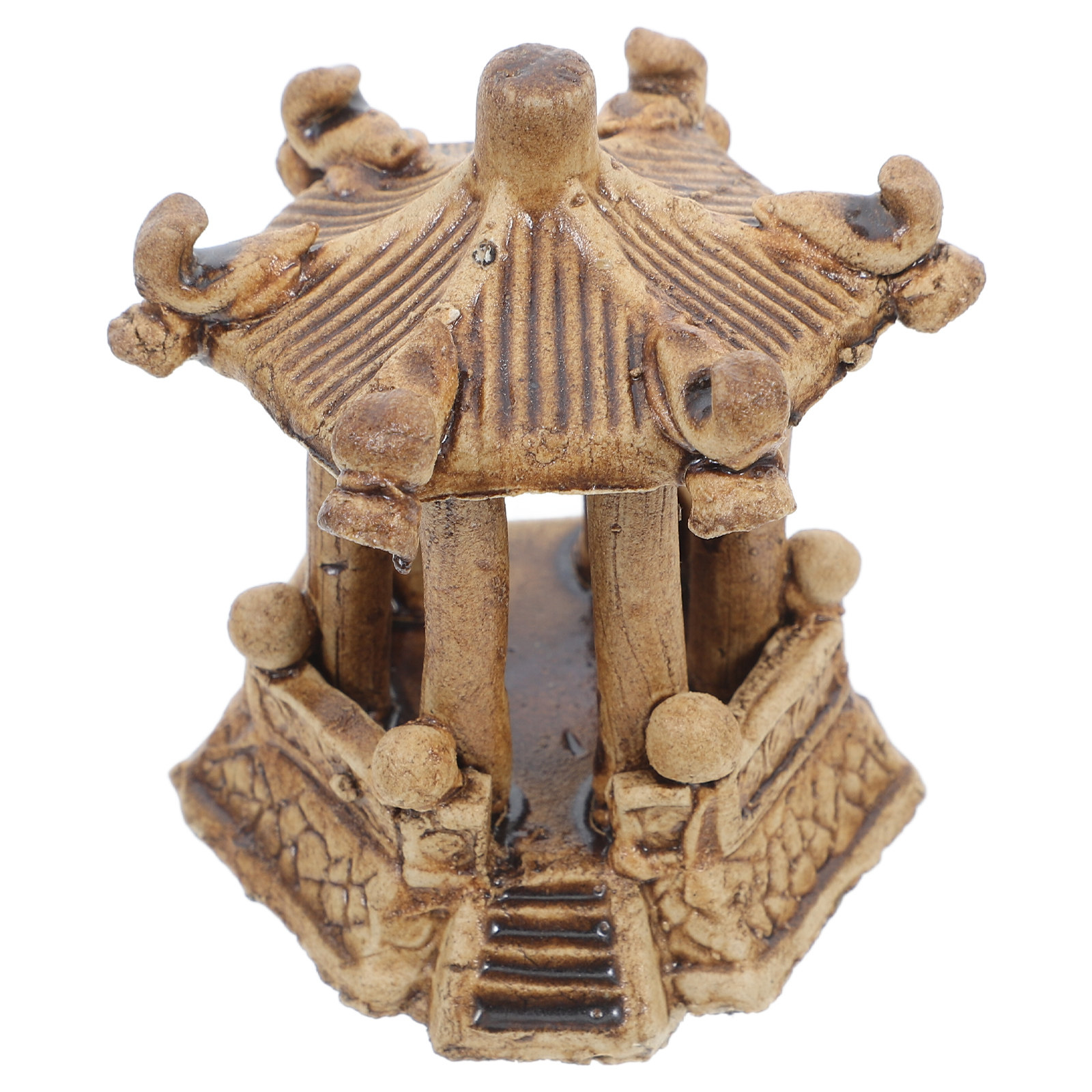 Bonsai Garden Decor - Miniatura de Pagoda Hexagonal de Cerámica,