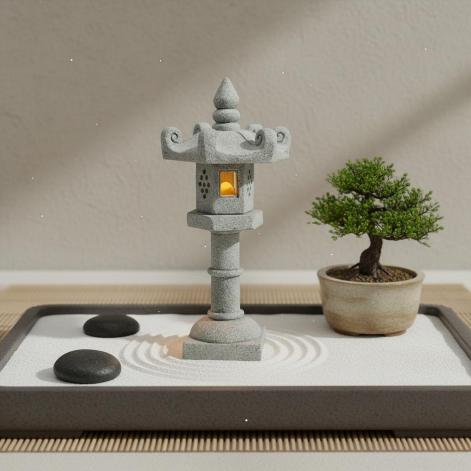 Farol de Piedra en Miniatura c - Bonsai Garden Decor reseña y precio