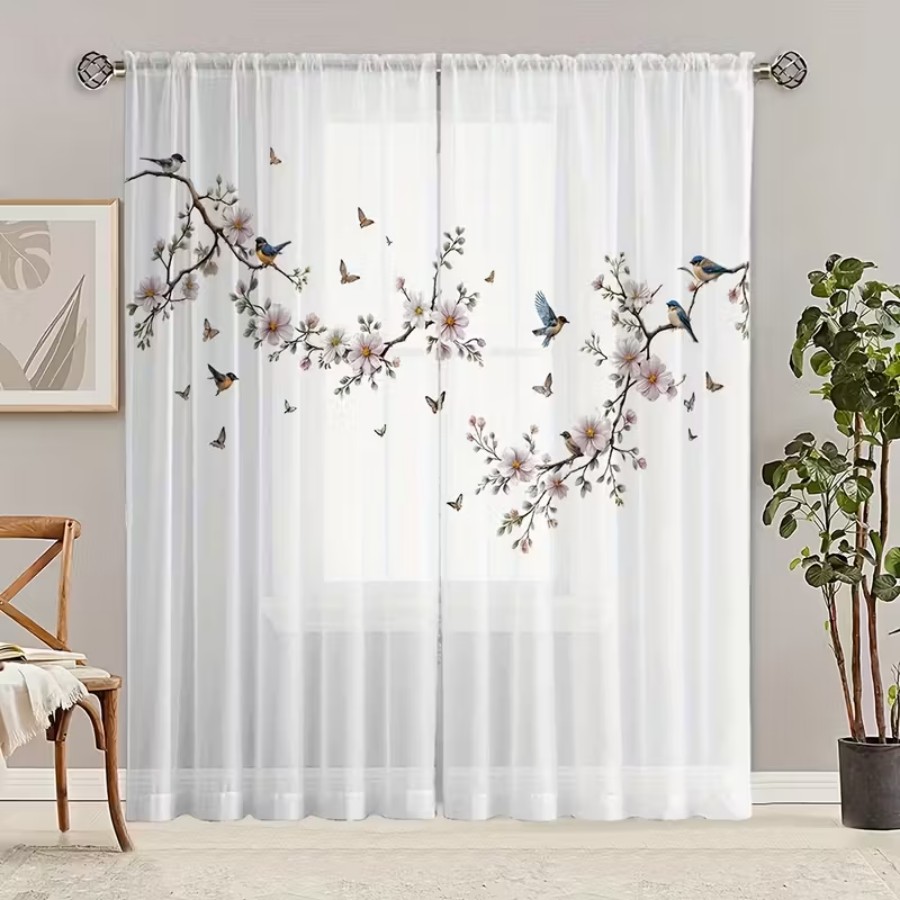 2 Cortinas Transparentes con E - Bonsai Garden Decor reseña y precio