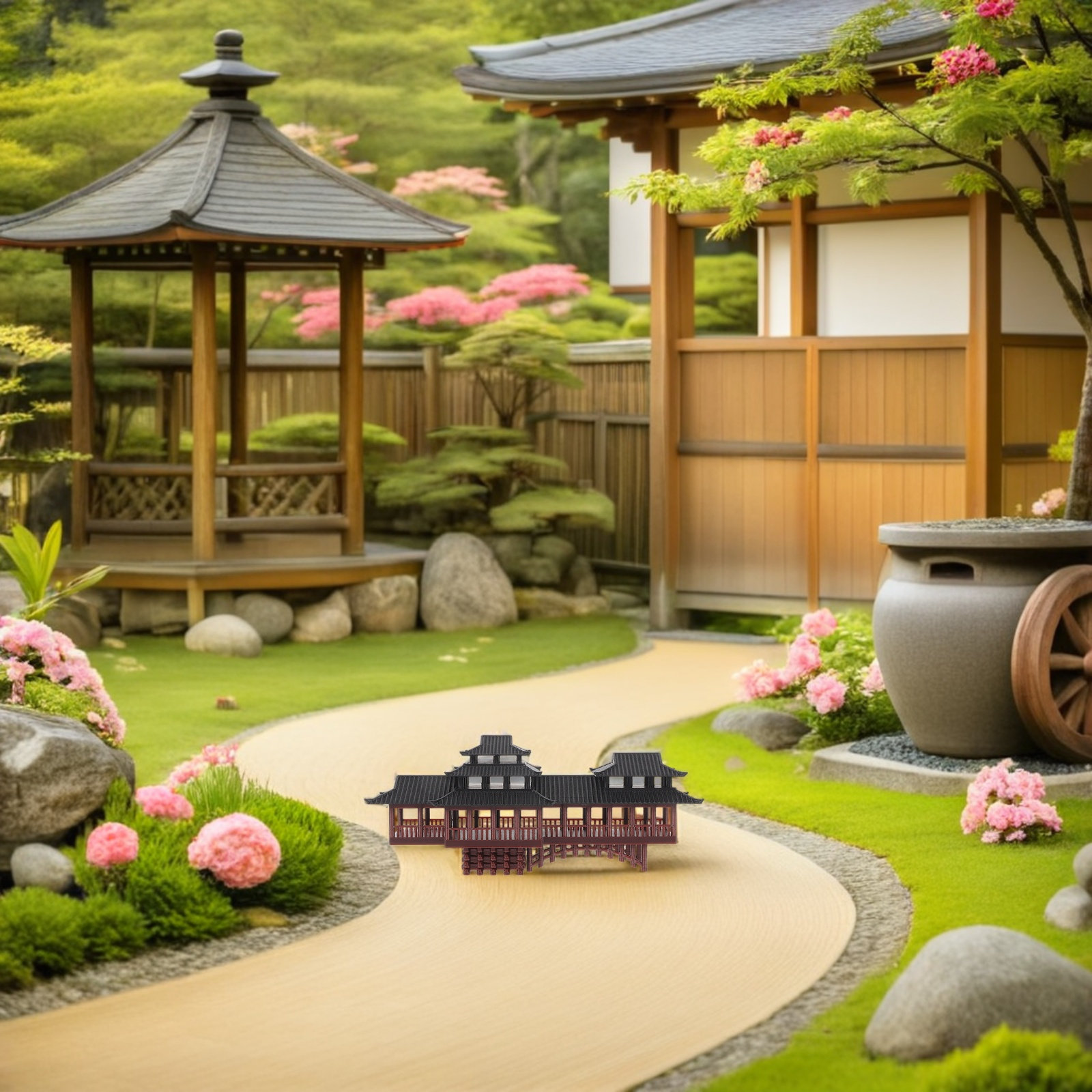 Pequeño Adorno de Pabellón, Es - Bonsai Garden Decor reseña y precio